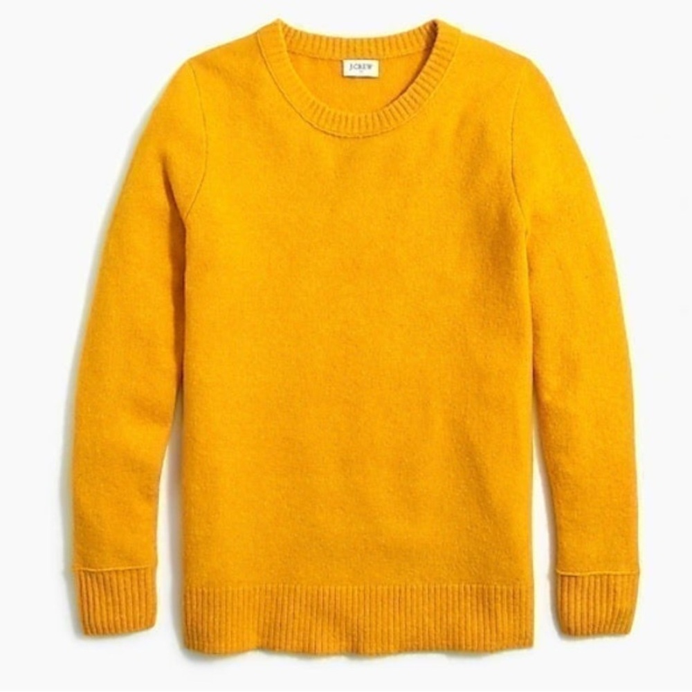 J. Crew Women's Vibrant Yellow Bronze Crewneck Sweater